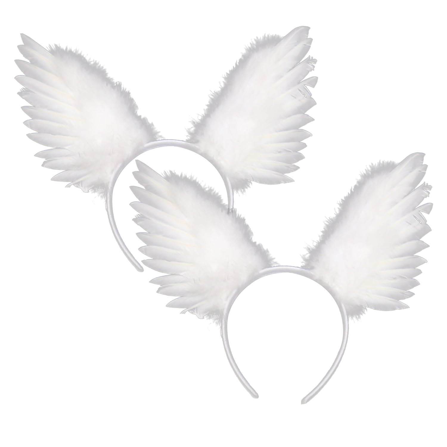 AOVNA 2pcs Angel Wings Headband Feather Angel Headband for Christmas Halloween Birthday Costume Party