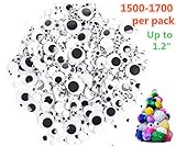 1200 Pcs Wiggle Googly Eyes with Self-adhesive Diameter Range From 4mm-30mm For DIY Craft Masking
