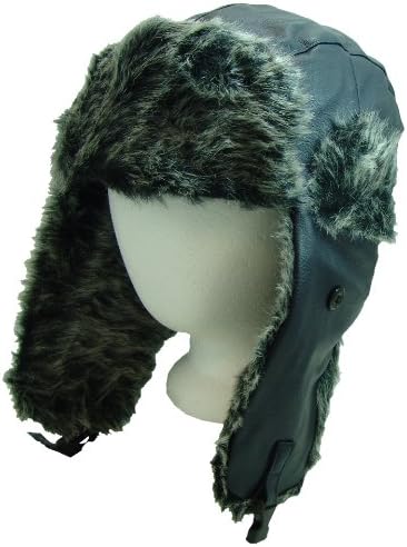 Furocity Hats Faux-Leather and Polyester Fur Trapper Hat
