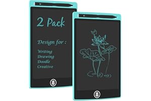 [2 Pack] 8.5 Inches Single Color LCD Writing Tablet with Magnets,TIQUS Magnetic Electronic E-Writer Writing Pad (Light Blue)