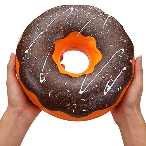 Ganjiang Giant Squishy Toys Jumbo Soft Slow Rising Collection Gift Stress Reliever (Chocolate Donut)