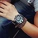 Clearance! Charberry Mens Large Dial Quartz Watch Leather Quartz Analog Wrist Watch Watches
