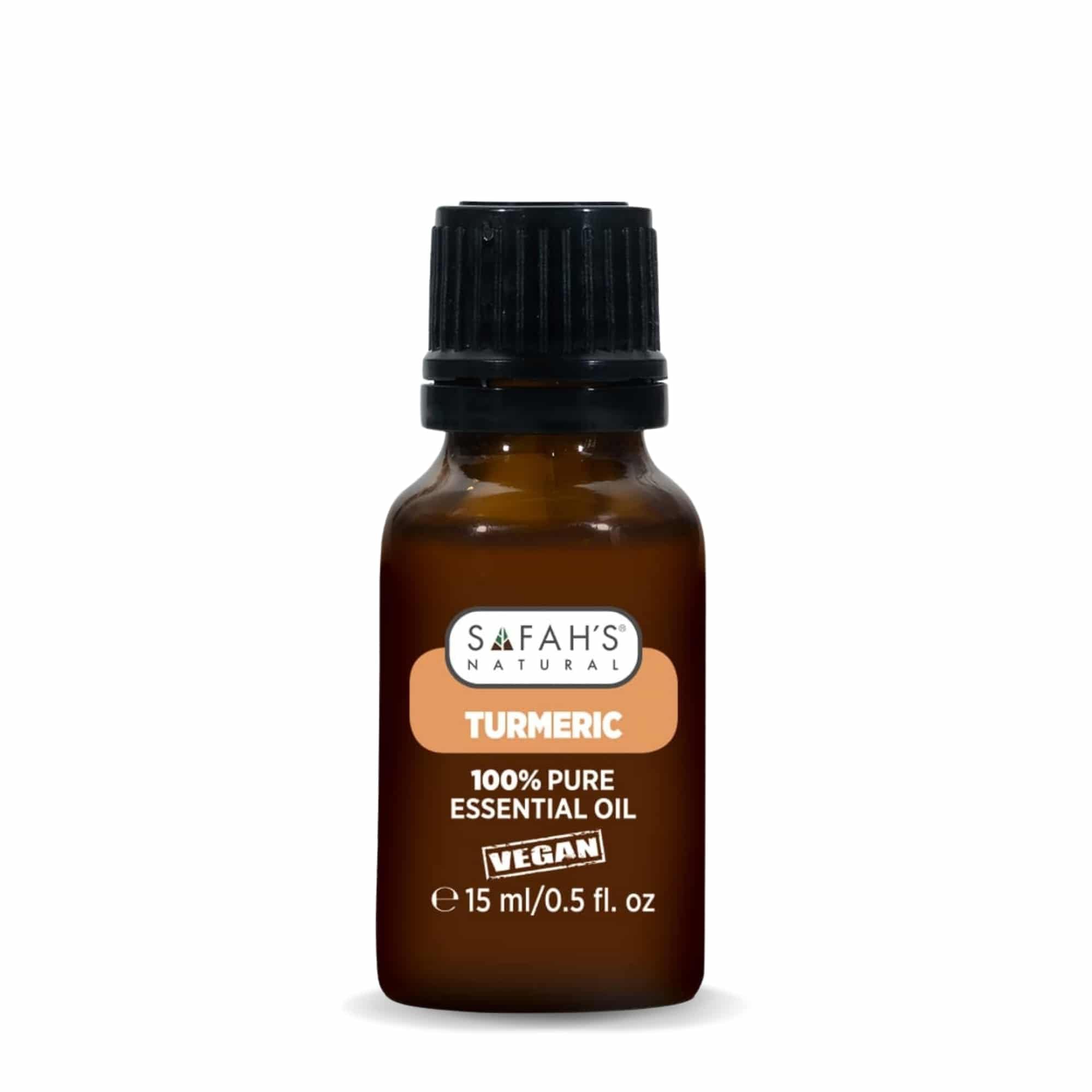 Safah’s Natural - Premium Turmeric Essential Oil - 100% Pure Anti-Inflammatory & Antioxidant for Skin, Hair, and Aromatherapy – 15ml