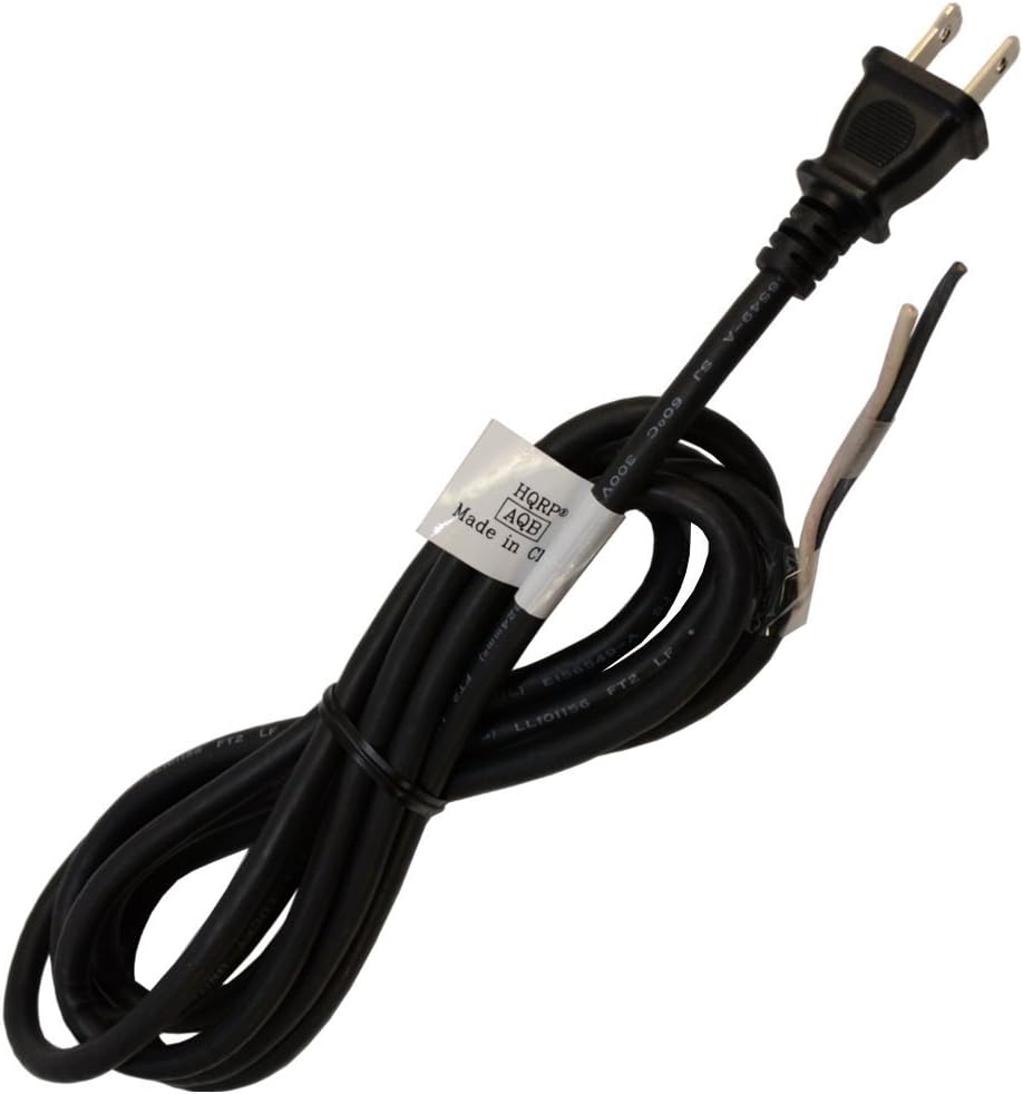 HQRP 8ft 2Wire AC Power Cord for DeWalt DW304 DW304P DW304K DW304PK