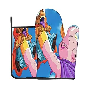 Xiaoxian Dra-gon Ba-ll Z 89 Hittebestendige Keukenovenhandschoenen, ovenhandschoenen en potdekselhandschoenen veilig…