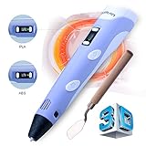 Kuman 100B Newest Version 3D Printing Pen With LCD Screen for Doodling Drawing 3D Pen Tool with 3x 1.75mm ABS Filament- As DIY Gift 3D Printers (Purple)