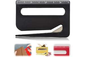 TOCHAIR 2025 Upgrade Letter Opener - 3 PCS Envelope Slitter & Mail Opener Tool Package Cutter, Wrapping Paper Cutter with Pointed End, Magnifying Glass & Scale (Black, 3 pcs)