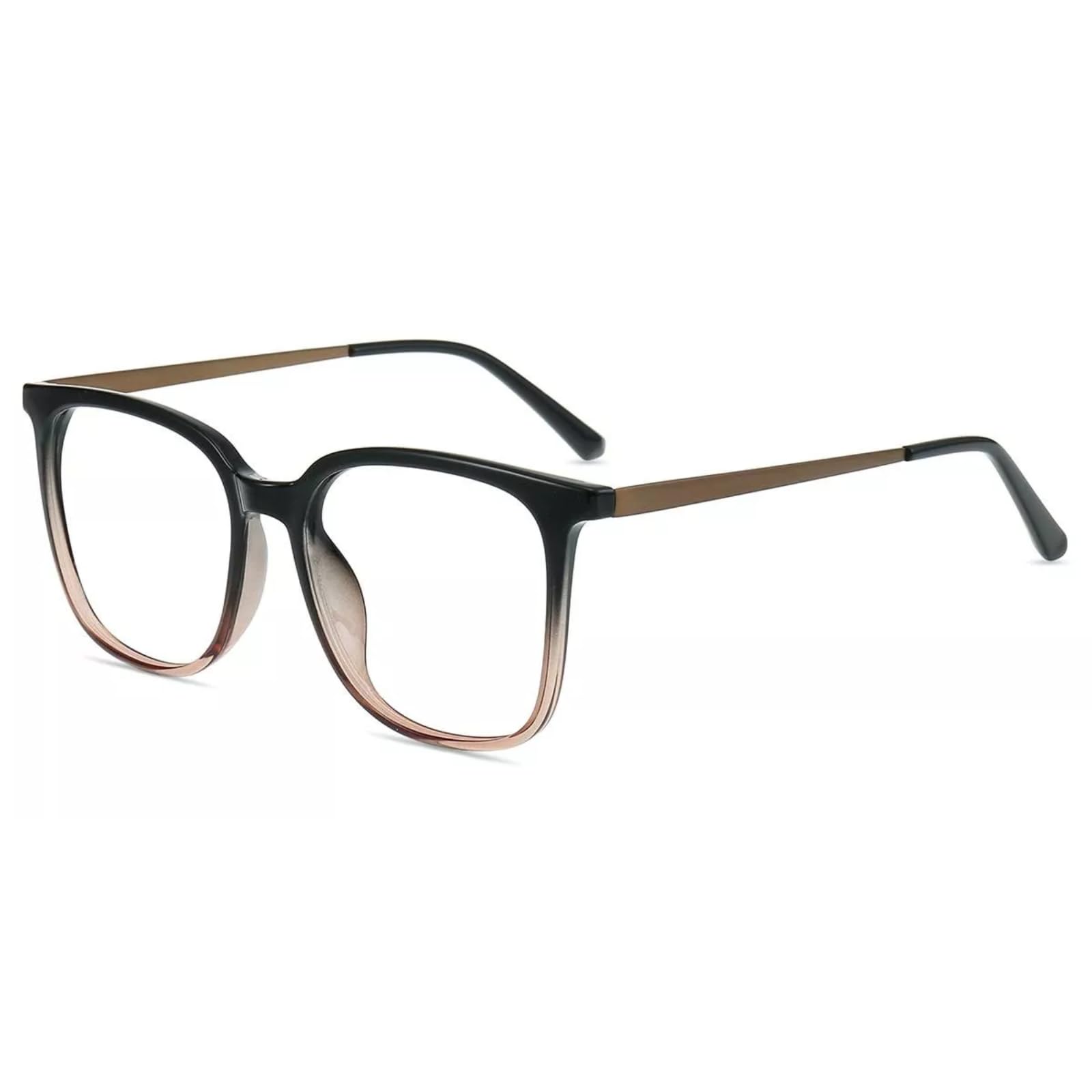 Firmoo Oversized Blue Light Blocking Reading Glasses for Men/Women, Square Computer Reader Glasses, Black Brown +0.00