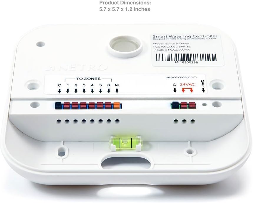 Netro Smart Sprinkler Controller, WiFi, Weather aware, Remote access, 6 Zone, Compatible with Alexa: Home Improvement