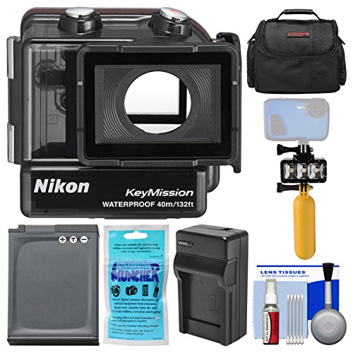 Nikon-WP-AA1-Waterproof-Case-for-KeyMission-170-with-Case-EN-EL12-Battery-Charger-Underwater-Video-Light-Float-Handle-Kit