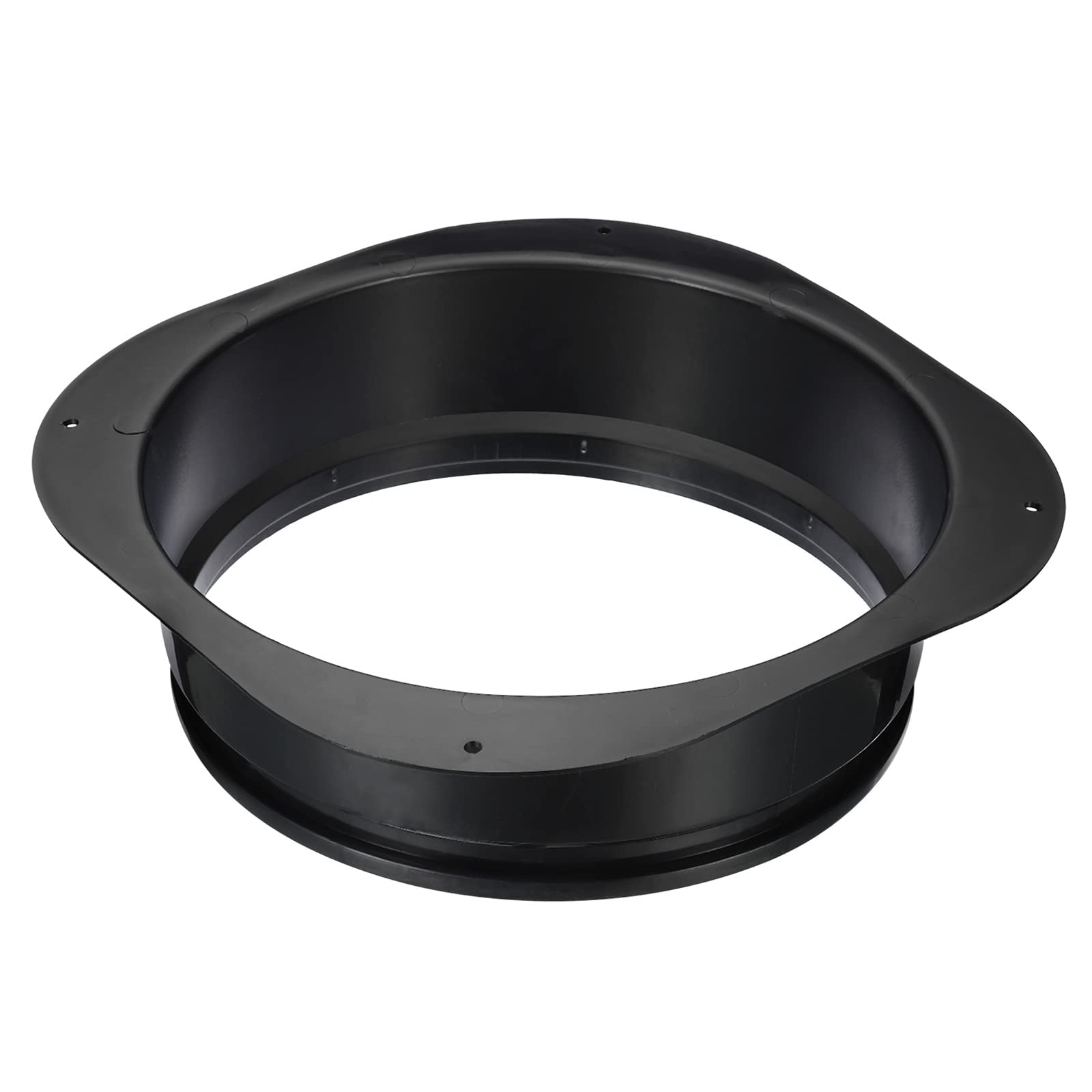 PATIKIL 10" Duct Connector Flange, Dryer Vent Wall Plate Square to Round Straight Ducting Plate for Air Heating Cooling Ventilation Exhaust Fan, Black