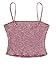 Floerns Women's Rib Knit Spaghetti Strap Cami Crop Top Burgundy S