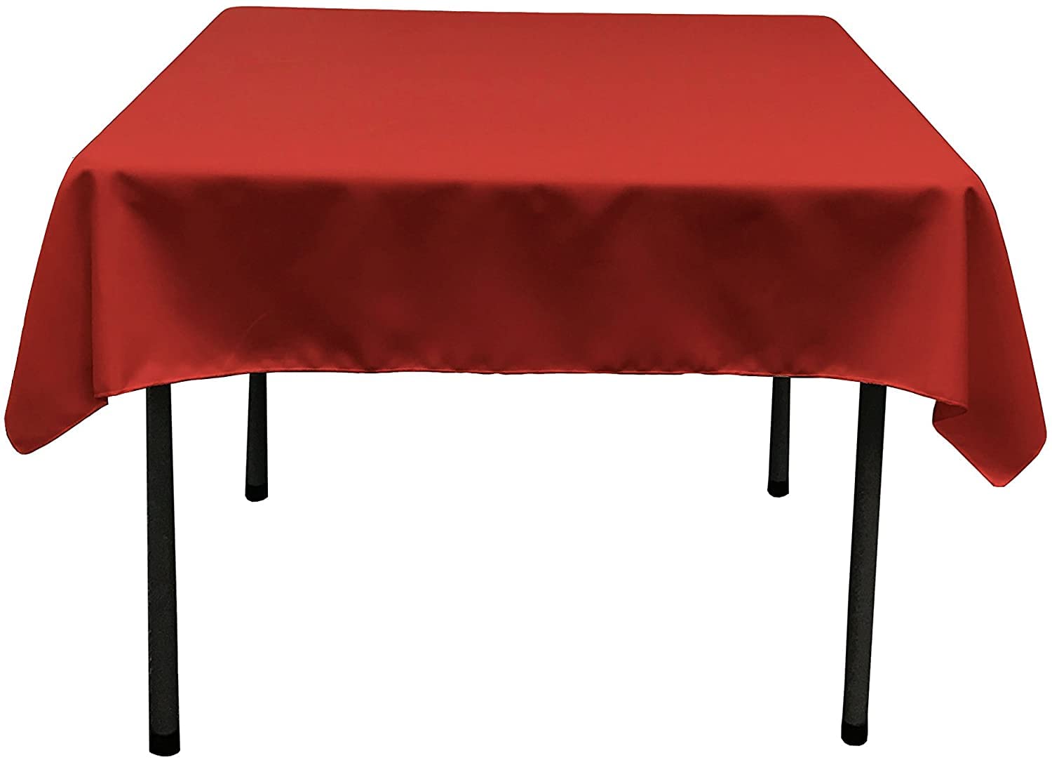 LA Linen Polyester Poplin Square Tablecloth, 52 by 52-Inch, Red — image 1