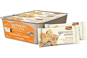 GoMacro Organic Macrobars, Sunflower Butter Chocolate, 2.3 Ounce (Pack of 12)