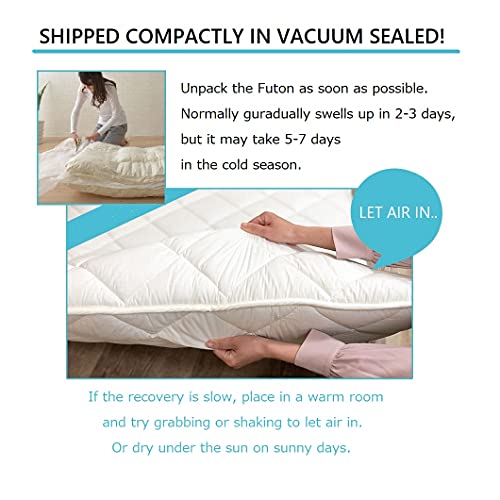 EMOOR Original CLASSE Series, 3piece Japanese Futon Set (Futon Mattress