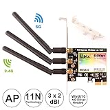 450M Dual Band WiFi Network Card,Ubit Wireless 450M Dual Band PCIe Express Wi-Fi Adapter Network Card for PC with WiFi External Detachable Antenna（WIE5300） 