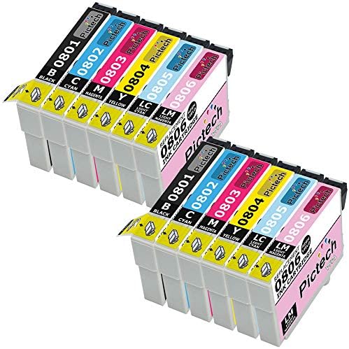 Compatible Ink Cartridges for Epson stylus photo P50, Epson stylus photo PX650, Epson stylus photo PX660, Epson stylus photo PX700W, Epson stylus photo PX710W, Epson stylus photo PX720WD, Epson stylus photo PX730WD, Epson stylus photo PX800FW, Epson stylus photo PX810FW, Epson stylus photo PX820FWD, Epson stylus photo PX830FWD, Epson stylus photo R285, Epson stylus photo RX585, Epson stylus photo RX685 Printers - Replace Epson T0807 Ink Cartridges (2 Sets)