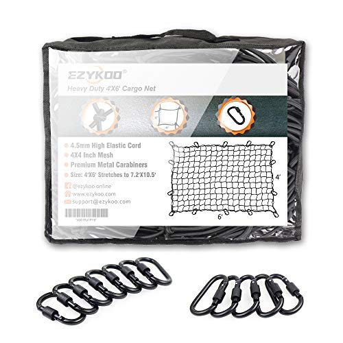 EZYKOO Truck Nets, 4' X 6' Heavy Duty Truck Bed Net, Cargo Net,Max