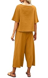 Nfsion Summer Cotton Linen Sets for Women 2