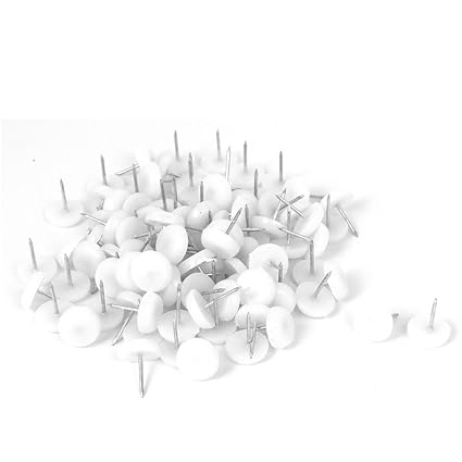 Sellify 13mm Dia Nylon Head Furniture Desk Chair Table Pad Foot Nails Protector 100 Pcs