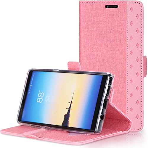 Samsung Galaxy Note 8 Wallet Case, ProCase Folio Folding Wallet Case Flip Cover Protective Case for Galaxy Note 8 2017 Release, With Card Slots and Kickstand -Pink