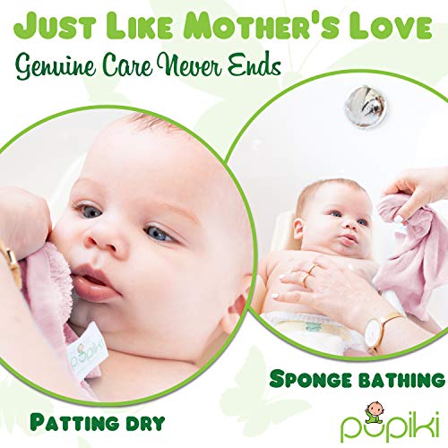 Pupiki Premium Baby Washcloths 6 Ultra-Soft Hypoallergenic 100% Organic Bamboo from Rayon Fiber Baby Bath Washcloth Face Towels Absorbent 10X10 Newborn Towel Pack Unisex Baby Shower Gift White & Pink