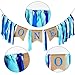 SATINIOR First Birthday Banner 1st Birthday Decoration Boy Supplies includes Baby Photo Banner 12 Months Banner and 1st Birthday Bunting Garland for Baby Birthday