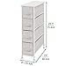 mDesign Narrow Dresser Storage Tower Stand with 4 Removable Fabric Drawers - Steel Frame, Wood Top Organizer for Bedroom, Entryway, Closet - Spira Collection - Taupe/Natural