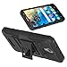 Alcatel Fierce 4/ Allura Case/ Pop 4 Plus Case, Elegant Choise Hybrd Armor Holster Kickstand Full Body Protective Case Cover with Belt Clip for Alcatel Fierce 4 / Allura/ Pop 4 (Black)