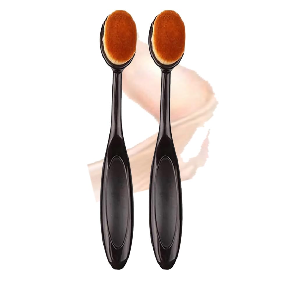 Tukefev 2 Pc Brush Foundointa Magic Brush No Powder, Convenient Traceless Petal Makeup Brushes Fine Face Beauty Tool