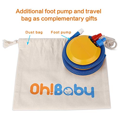 image for Oh!Baby 2Pack Inflatable Portable Bed Rail Bumper with Air Pump. Ideal