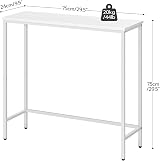 HOOBRO Slim Console Table White Metal Frame 75x24x75 cm EWW75XG01 view 3