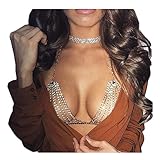 MineSign Diamond Sexy Chain Necklace Summer Bikini Bra Accessories Beach Party Body Jewelry