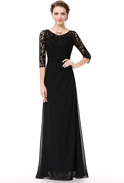Ever Pretty Women S Lace Long Sleeve Floor Length Evening Gown 08861