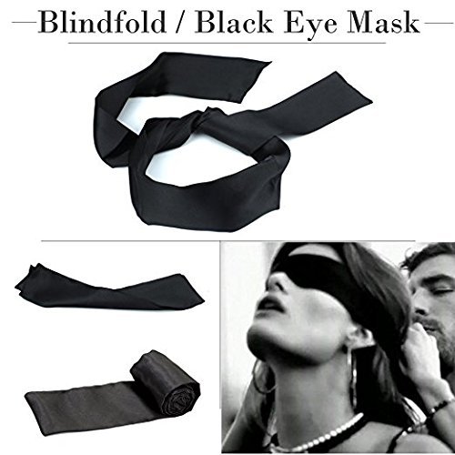 Handcuffs - Under Bed System (5 in 1) - Hand Cuffs Set Including Soft Adjustable Hand Ankle Wrist Leg Cuffs, Eye Mask Blindfold & Other Fun Toys - Handcuffs For Women Men (Black)