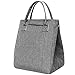 Moosoo Reusable Thermal Foldable Lunch Tote Bag Cooler Bag Insulated Lunch Box Picnic Bag School Cooler Bag for Men Women Ladies Girls Children Kids Student (Gray)