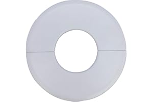 INDPROD Wall Split Flange 1 Pc, ABS Self-Adhesive tape Round Escutcheon Plate Cover, Design for 1.73"/44mm Diameter Pipe, Water Pipe Decoration Escutcheon Plate, Wall Hole Decoration Cover, White