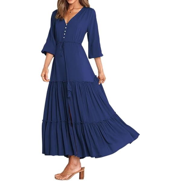 Amazon.com: Women's Round Neck Denim Dress, Single Breasted Round Neck Long  Sleeved High Waisted A-Line Dress, Casual Button Mini Dress Blue S: Clothing,  Shoes & Jewelry