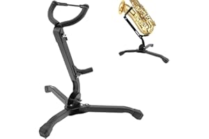 Saxophone Stand, Auto Grip Alto/Tenor Saxophonestand, Adjustable Floor Stand Holder, Foldable Tripod Holder Stand for Saxopho