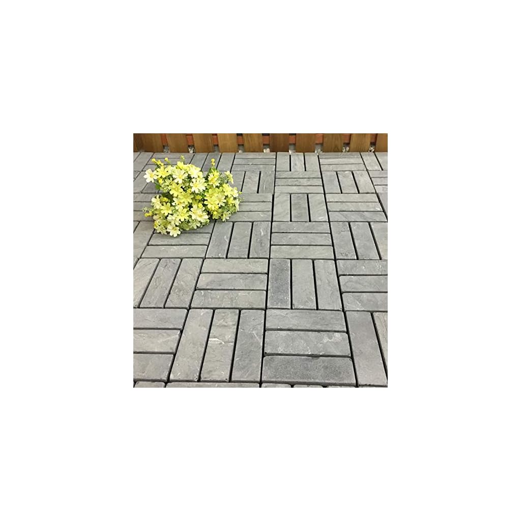 Hori® Terrassenfliesen steinoptik I klick Bodenfliesen aus Naturstein I