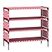 FKUO Shoes Shelf Easy Assembled Non-Woven 4 Tier Shoe Rack Shelf Storage Organizer Stand Holder Keep Room Neat Door Space Saving (Pink, 57.5 x 26 x 64cm)