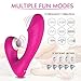 Clitoral Sucking Vibrator，G Spot Vibrating Realistic Dildo 2 in 1 Vibrators Clitoris & G-Spot Stimulator with 9 Suction & Vibration Modes Waterproof, Rechargeable (Pink)