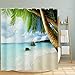 ABxinyoule Tropical Beach Shower Curtain Polyester Waterproof Fabric Beach Scene Bathroom Decor 72 x 72 inch