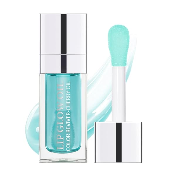MAEPEOR HYDRATING LIP GLOW OIL 10 COLORS MOISTURIZING LIP OIL GLOSS NON-STICKY TRANSPARENT LIP GLOSS LONG LASTING NOURISHING TINTED LIP BALM WITH BIG BRUSH HEAD (ICOLORS 17)