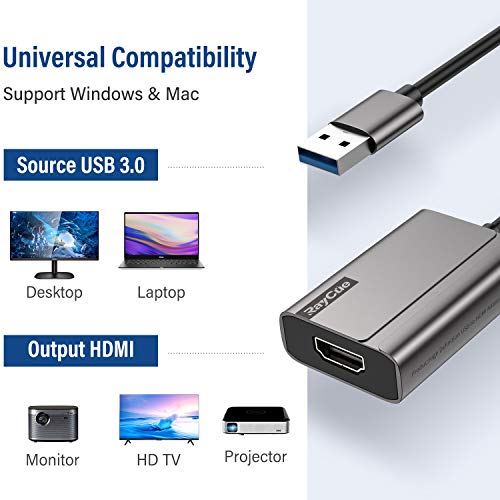 USB to HDMI Adapter, Full HD 1080P USB to HDMI Cable Video Adapter for
