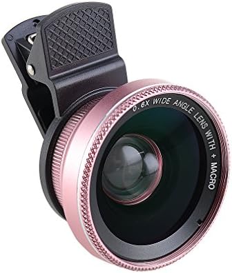Halolens Selfie Phone Lens 2 in 1 Clip-on Lens Kit 0.6X Super Wide Angle &amp; 15X Macro Phone Camera Lens for iPhone X 8/7/6/5,iPad Android Smartphone Mobile phone(Pink)