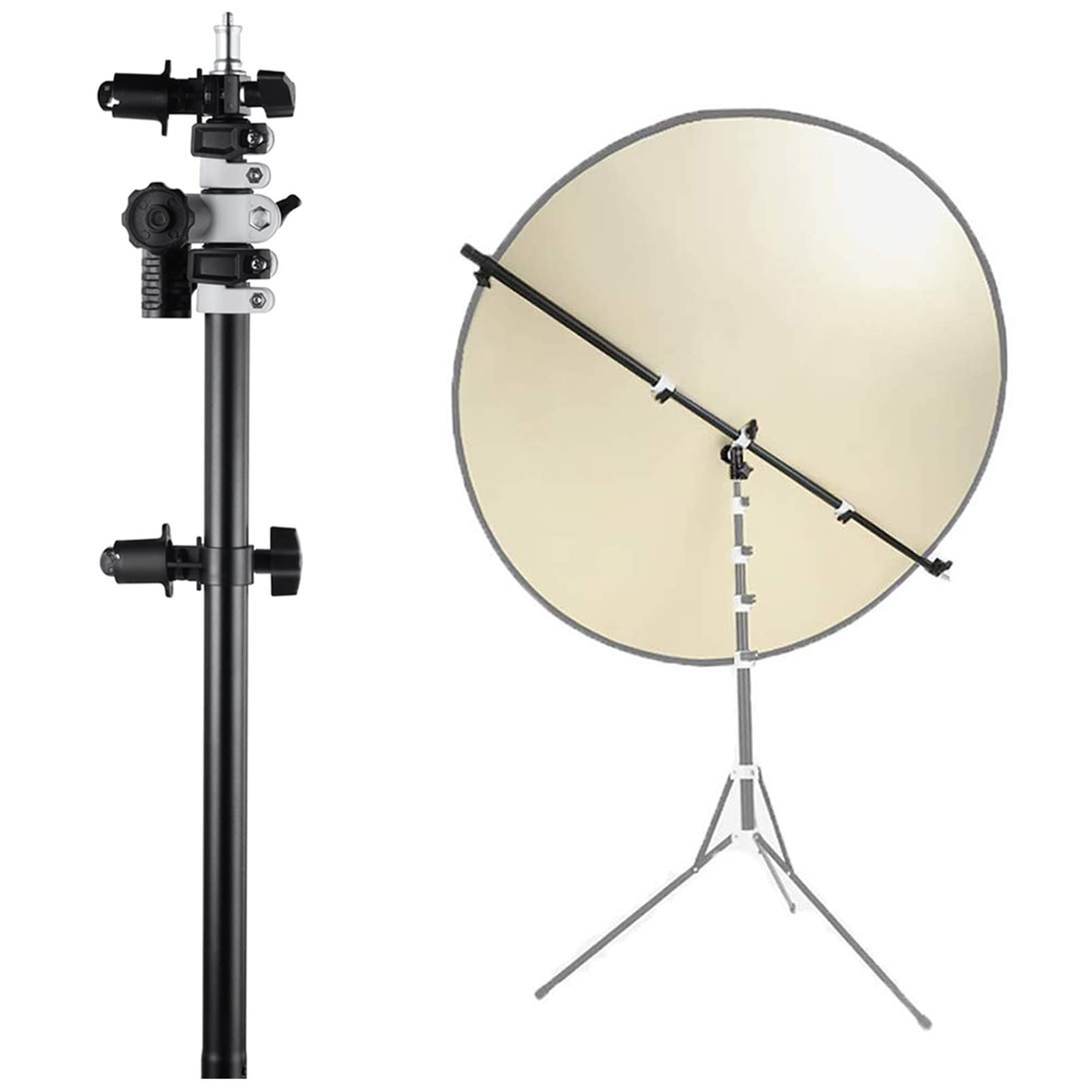 Selens Reflector Photography Boom Arm Extendable 55-135cm, 360 Degree Telescopic Swivel Holder Adjustable for Reflectors Diffuser Backdrop Background Product Portrait Photo Studio Light Stand