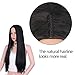ForQueens Synthetic Long Straight Hair Wigs Black Color Full Wig for Women Middle Part Heat Resistant Wigs Long Wigs for Black Women