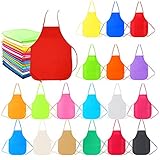 Caydo 36 Pieces Children's Fabric Aprons for 3-7 Years Preschool Kids Aprons, Applied in Painting Dining and Craft
