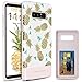 BENTOBEN Galaxy Note 8 Case, Wallet Slim Shockproof Card Slot Anti-Scratch Hybrid Hard PC Soft TPU Bumper Pineapple Design Protective Cell Phone Cover for Samsung Galaxy Note8, White/Gold